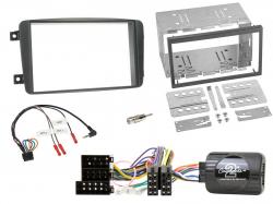 Einbauset mit Lenkradadapter fr Doppel DIN Autoradio in Mercedes C (W203, 00-04) - Kit, Lenkrad