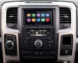 Einbauset mit Lenkradadapter fr Doppel DIN Autoradio in Dodge Ram Truck
