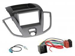 Radioeinbauset fr Doppel DIN Autoradio in Ford Transit (2018-2019) - schwarz
