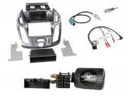 Einbauset mit Lenkradadapter fr DIN Autoradio in Ford Transit Connect ohne Display, 13-18 - nebula