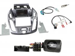 Einbauset mit Lenkradadapter fr Doppel DIN Autoradio in Ford Transit Connect (2013-18) - nebula