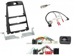 Einbauset mit Lenkradadapter fr Doppel DIN Autoradio in Hyundai Genesis (2010-2013) - schwarz