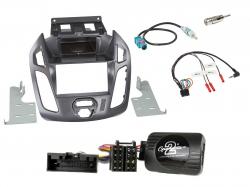 Einbauset mit Lenkradadapter fr Doppel DIN Autoradio in Ford Transit Connect (13-18) - Pegasus