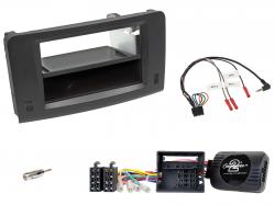 Einbauset mit Lenkradadapter fr DIN Autoradio in Mercedes M-Klasse schwarz (2005-2011) - Profi