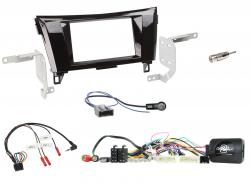 Einbauset mit Lenkradadapter fr Doppel DIN Autoradio in Nissan X-Trail (14-17), 24 Pin Stecker