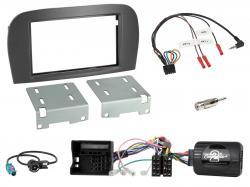 Einbauset mit Lenkradadapter fr Doppel DIN Autoradio in Mercedes SL (2006-2011, R230)