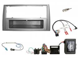 Einbauset mit Lenkradadapter fr DIN Autoradio in Peugeot 308 (07-09) - PDC, silber