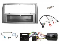 Einbauset mit Lenkradadapter fr DIN Autoradio in Peugeot 308 (2007-09) - silber