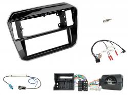Einbauset mit Lenkradadapter fr DIN Autoradio in Seat Mii (20-21), Skoda CitiGo, piano