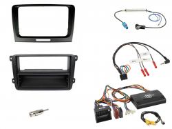 Einbauset mit Lenkradadapter fr DIN Autoradio in Skoda Superb (08-15), 40pin, schwarz