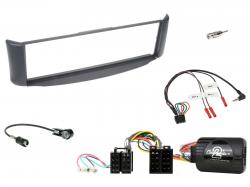 Einbauset mit Lenkradadapter fr DIN Autoradio in Smart ForTwo (2004-07) - grau