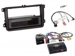 Einbauset mit Lenkradadapter fr DIN Autoradio in VW T6 (2015-2019), 52pin, piano