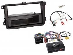 Einbauset mit Lenkradadapter fr DIN Autoradio in VW T6 (15-19), 52pin, schwarz