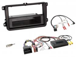 Einbauset mit Lenkradadapter fr DIN Autoradio in VW T5, Golf, Tiguan, Touran (2009-2015)