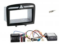 Radioeinbauset mit CAN-Bus f�r Doppel DIN Autoradio in Peugeot 308 (2009-2014) - schwarz