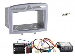 Radioeinbauset mit CAN-Bus f�r Doppel DIN Autoradio in Peugeot 308 (2009-2014) - silber