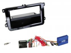 Radioeinbauset mit CAN-Bus f�r DIN Autoradio in VW T6 (2015-2019) - piano schwarz