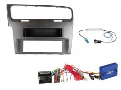 Radioeinbauset mit CAN-Bus f�r DIN Autoradio in VW Golf VII (2012-2020) - silber