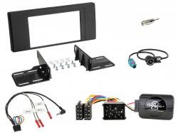 Einbauset mit Lenkradadapter f�r Doppel DIN Autoradio in BMW X5 (2000-2003) - schwarz