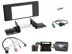 Einbauset mit Lenkradadapter f�r Doppel DIN Autoradio in BMW X5 (2000-2003) - Aktivsystem, 40 Pin