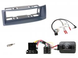 Einbauset mit Lenkradadapter f�r DIN Autoradio in Renault Megane, Scenic (1999-2003) - dunkelgrau