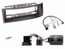 Einbauset mit Lenkradadapter f�r DIN Autoradio in Renault Megane, Scenic (1999-2003) - schwarz