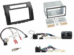 Einbauset mit Lenkradadapter f�r Doppel DIN Autoradio in Toyota Corolla, Verso (2006-2009) - schwarz