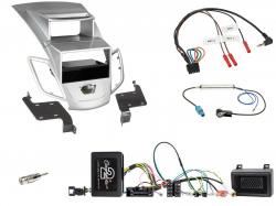 Einbauset mit Lenkradadapter f�r DIN Autoradio in Ford Fiesta (2013-2017) mit Display, silber