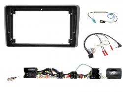 Einbauset mit Lenkradadapter f�r 9 Zoll Autoradio in Audi TT (2006-2014) - Aktiv, schwarz