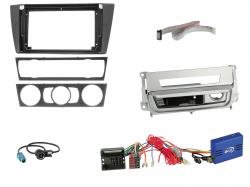 Radioeinbauset mit CAN-Bus f�r 9 Zoll Autoradio in BMW 3er E90 (2005-2013), Raucherpaket silber