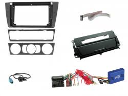 Radioeinbauset mit CAN-Bus f�r 9 Zoll Autoradio in BMW 3er E90 (2005-13), Raucherpaket schwarz