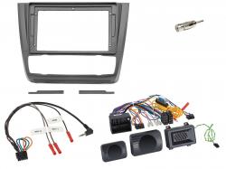 Einbauset mit Lenkradadapter f�r 9 Zoll Autoradio in BMW 1er E81/E82/E87/E88 (07-13), PDC, Klima