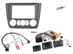 Einbauset mit Lenkradadapter f�r 9 Zoll Autoradio in BMW 1er E81/E82/E87/E88 (07-13), PDC,man. Klima