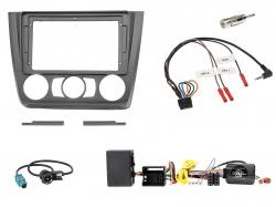 Einbauset mit Lenkradadapter f�r 9 Zoll Autoradio in BMW 1er E81/E82/E87 (07-13), Aktiv, man. Klima