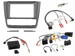 Einbauset mit Lenkradadapter f�r 9 Zoll Autoradio in BMW 1er E81/E82/E87 (07-13), Aktiv, PDC, Klima