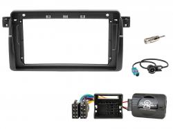 Einbauset mit Lenkradadapter f�r 9 Zoll Autoradio in BMW 3er E46 (2002-2007) - 40Pin, Quadlock