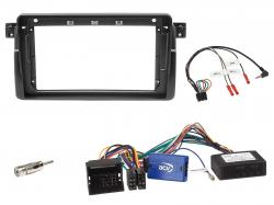 Einbauset mit Lenkradadapter f�r 9 Zoll Autoradio in BMW 3er E46 (2002-2006), 40 Pin Quadlock