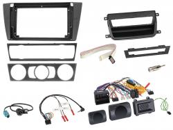 Einbauset mit Lenkradadapter f�r 9 Zoll Autoradio in BMW 3er E46 (2005-2013), PDC, ohne Raucherp.