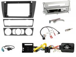 Einbauset mit Lenkradadapter f�r 9 Zoll Autoradio in BMW 3er E46 (2005-2013), Raucherp., silber