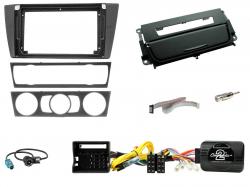 Einbauset mit Lenkradadapter f�r 9 Zoll Autoradio in BMW 3er E46 (2005-2013), Raucherp., schw.