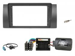 Einbauset mit Lenkradadapter f�r 9 Zoll Autoradio in BMW X5 (2002-2006), 40 Pin Quadlock
