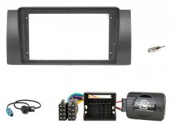 Einbauset mit Lenkradadapter f�r 9 Zoll Autoradio in BMW X5 (2002-2006), Aktiv, 40 Pin Quadlock