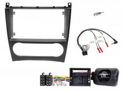 Einbauset mit Lenkradadapter f�r 9 Zoll Autoradio in Mercedes C-Klasse W203, CLC, CLK W209