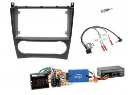 Einbauset mit Lenkradadapter f�r 9 Zoll Autoradio in Mercedes CLC, C-Klasse W203, CLK W209 - Aktiv
