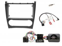 Einbauset mit Lenkradadapter f�r 9 Zoll Autoradio in Mercedes C-Klasse W203, CLC, CLK W209 - ISO