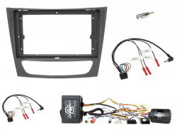 Einbauset mit Lenkradadapter f�r 9 Zoll Autoradio in Mercedes CLS, E-Klasse W211 (2002-2008) - Aktiv