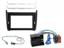 Einbauset mit Lenkradadapter f�r 9 Zoll Autoradio in VW Polo V6R (2014-2017) - schwarz