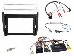 Einbauset mit Lenkradadapter f�r 9 Zoll Autoradio in VW Polo V6R (2014-2017) - PDC, schwarz, Display