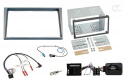 Einbauset mit Lenkradadapter f�r Doppel DIN Autoradio in Opel Corsa, Astra, Vectra (04-) - matt-chr