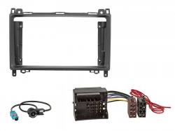 Einbauset mit Lenkradadapter f�r 9 Zoll Autoradio in Mercedes A-Klasse / B-Klasse / Vito / Viano
